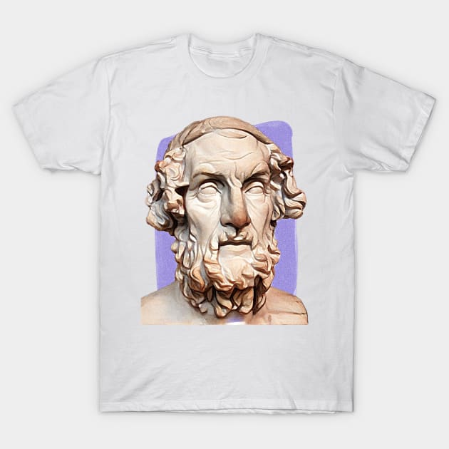 Greek Poet Homer illustration T-Shirt by Litstoy 